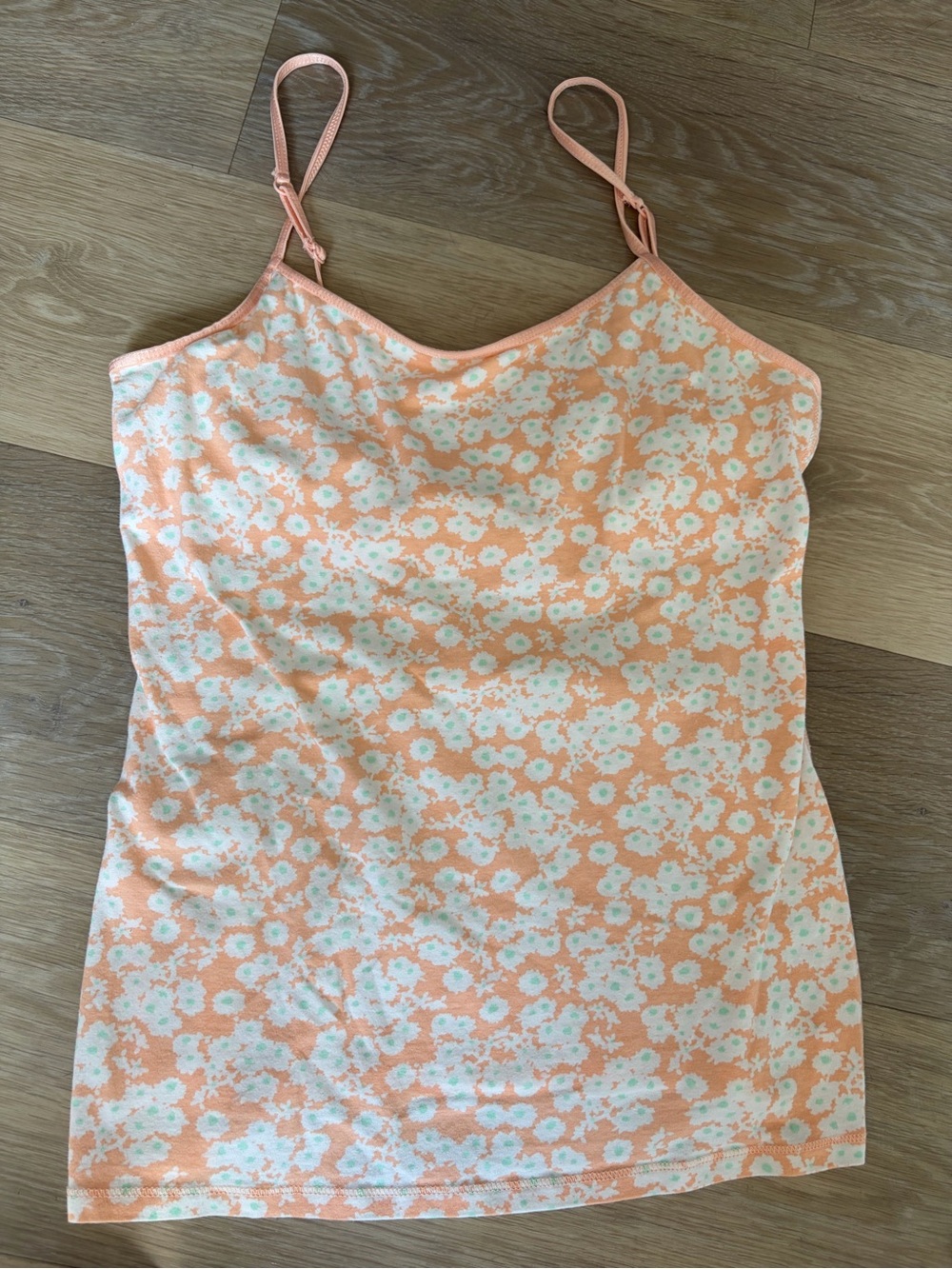 Canyon River Blues Peach Floral Spaghetti Strap Cami Tank Size M
